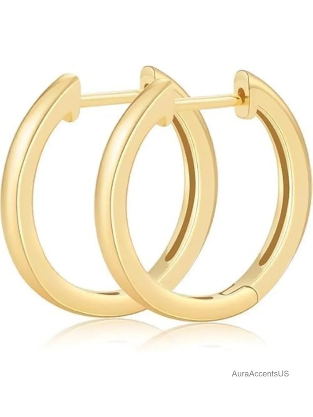 14K Gold Huggie Hoop Earrings for Women - Small Lightweight Hypoallergenic